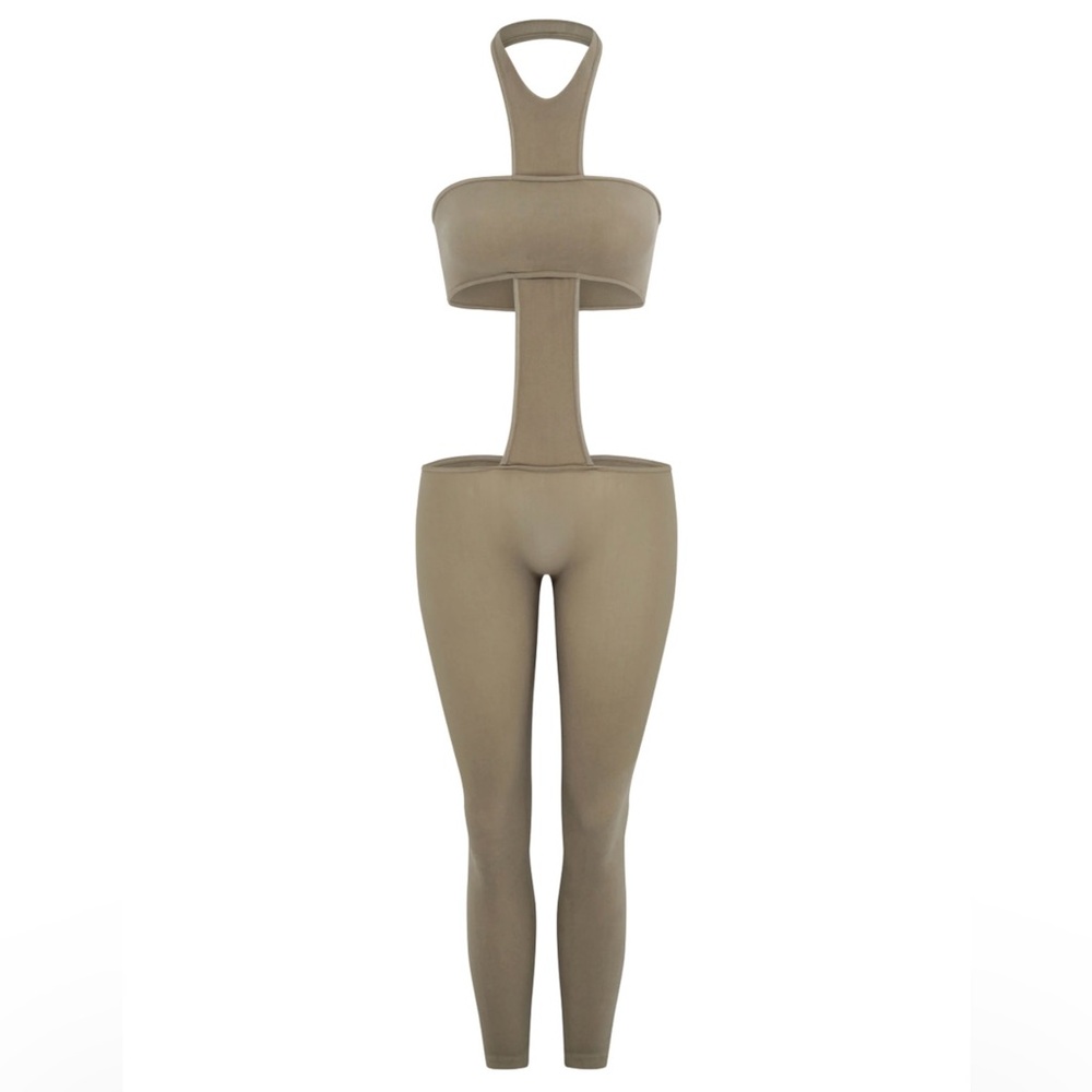 Stylish Tan Cutout Jumpsuit by Nii Hai